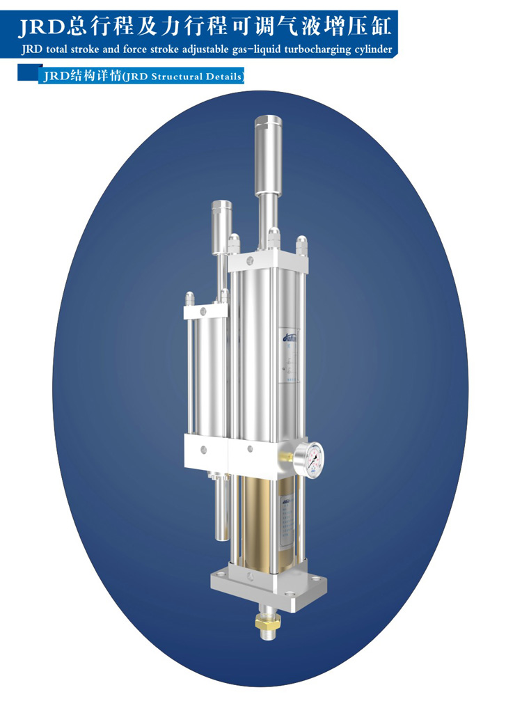 總行程及力行程可調(diào)氣液增壓缸產(chǎn)品外觀結構