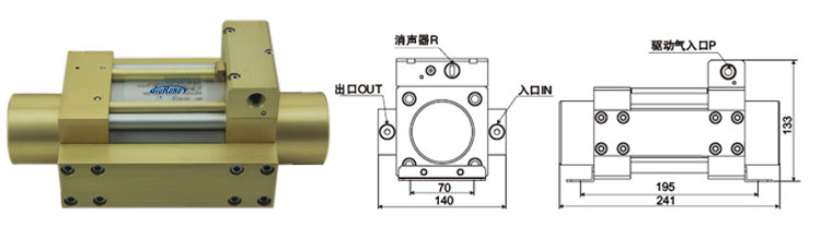 單驅動頭雙作用氣液增壓泵外形尺寸